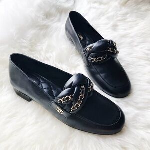 Authentic NWT Chanel Leather Moccasins/loaf size EUR 37